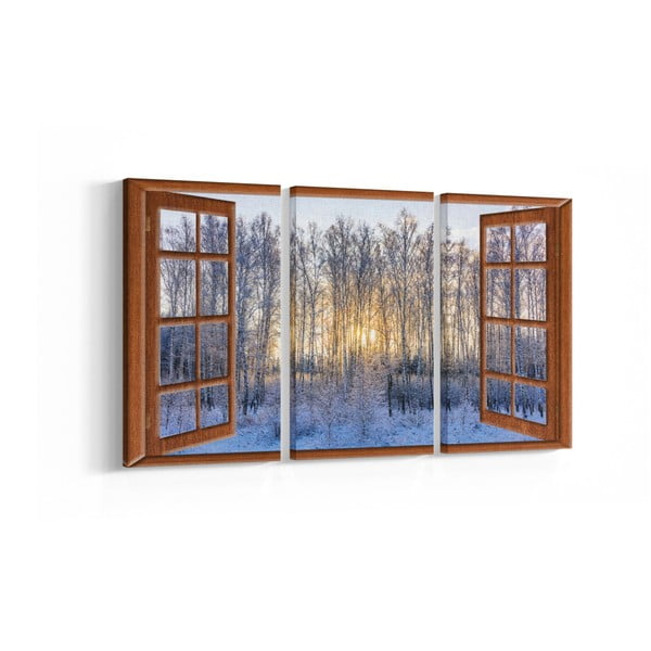 Set 3 tablouri Winter Window, 20 x 40 cm