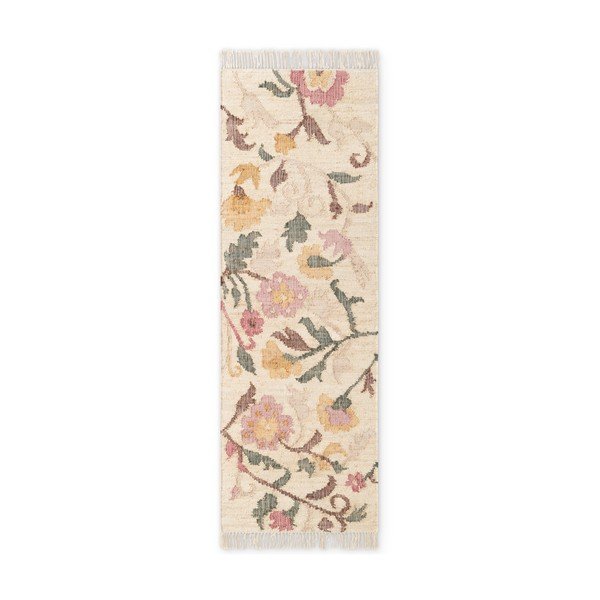 Covor tip traversă crem țesut manual din iută 80x200 cm Roya Violette – Elle Decoration