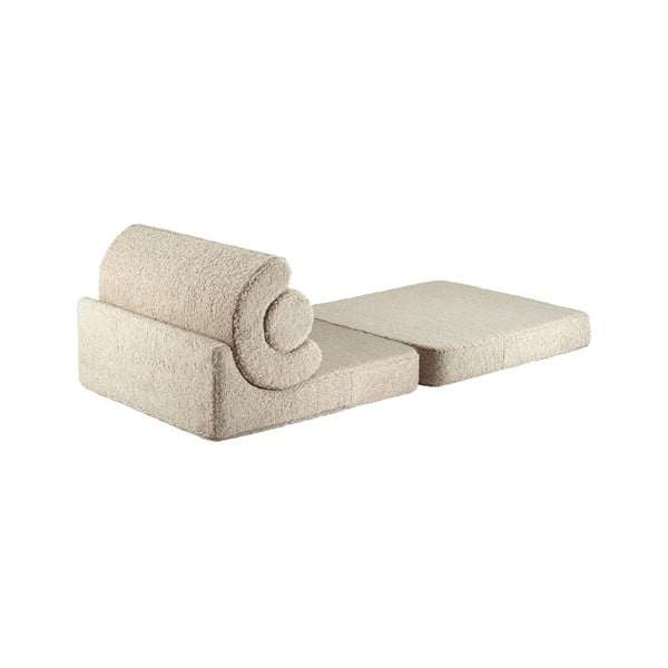 Fotoliu pentru copii maro deschis cu tapițerie din țesătură bouclé Flipster – Wigiwama-image-2