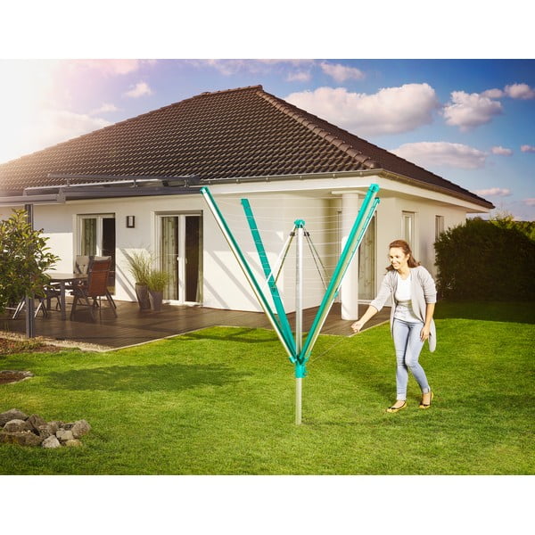 Uscător de rufe argintiu pentru grădină 60 m Linomatic 600 Deluxe Cover – LEIFHEIT-image-1