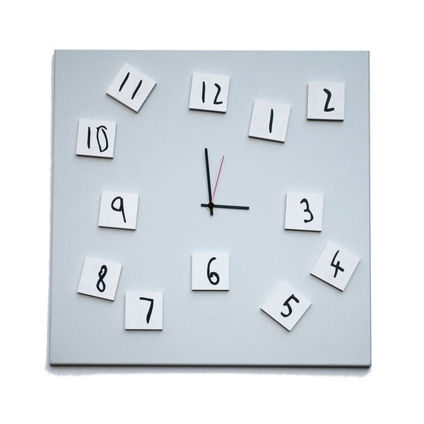 Ceas de perete, dESIGNoBJECT.it Changing Clock White, 50 x 50 cm 