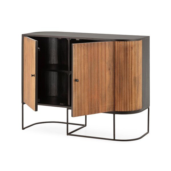 Comodă în culoare naturală din lemn de mango 110x90x40 cm Curve – MOME-image-4