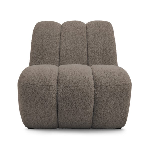 Fotoliu taupe cu tapițerie din țesătură bouclé Janissaire – Bobochic Paris-image-3