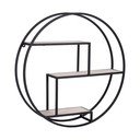 Raft negru/în culoare naturală etajat din lemn masiv de paulownia 62 cm Rotterdam – House Nordic