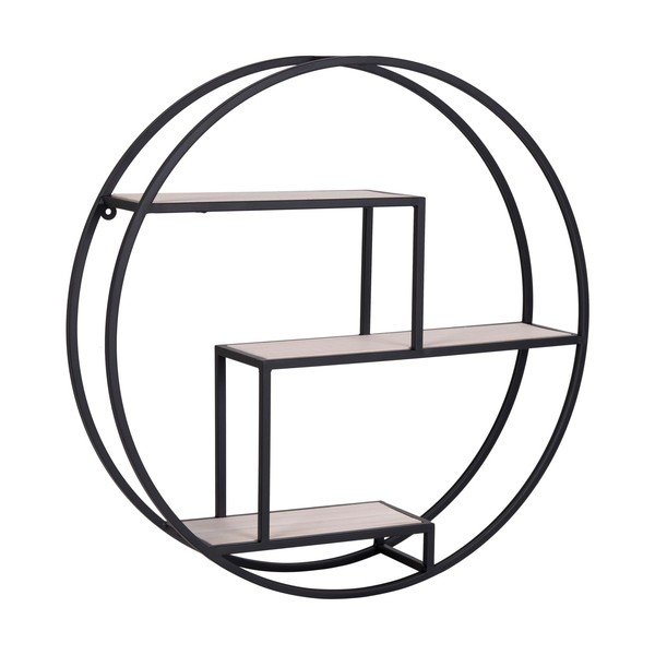 Raft negru/în culoare naturală etajat din lemn masiv de paulownia 62 cm Rotterdam – House Nordic