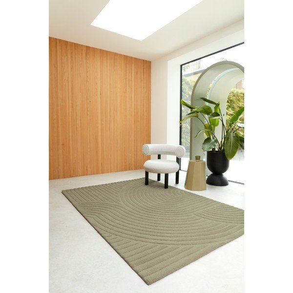 Covor kaki din lână 160x230 cm Hague – Asiatic Carpets-image-2
