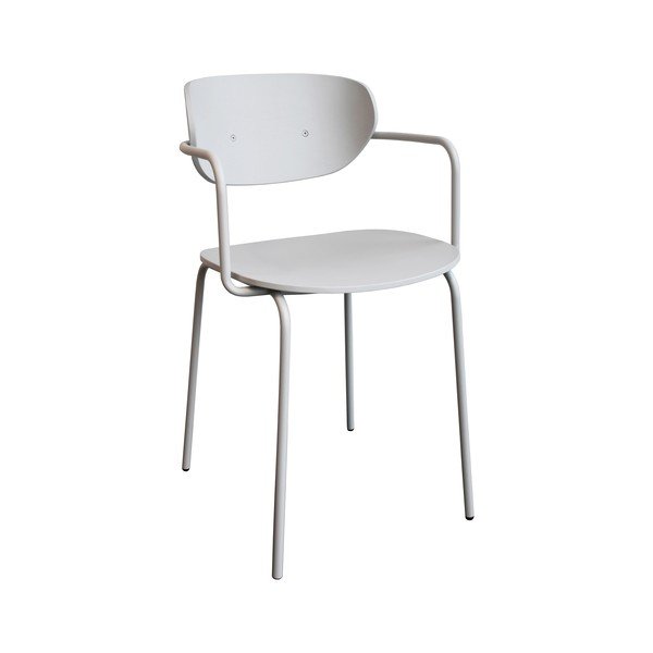 Scaun de dining gri deschis cu cotiere/stivuibil din metal Arch – Hübsch