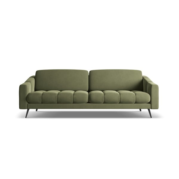 Canapea verde cu tapițerie din catifea 238 cm Nalu – Makamii