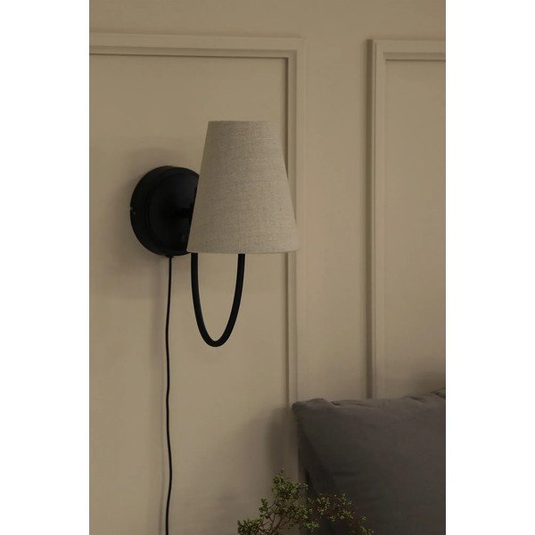 Aplică de perete neagră-bej cu alimentare la priză Amar – Markslöjd-image-3