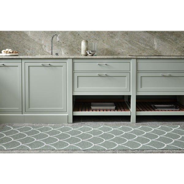 Covor tip traversă pentru interior și exterior verde 70x300 cm Kotte Army Sage – Pappelina-image-3