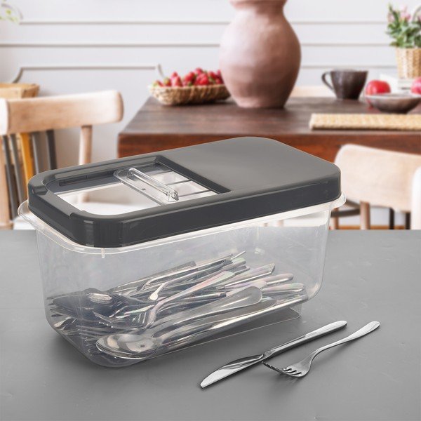 Cutie de depozitare din plastic cu capac 35x20x18 cm Slop – Orion-image-2