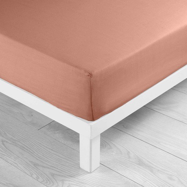 Cearceaf somon din bumbac cu elastic 180x200 cm Lina – douceur d'intérieur