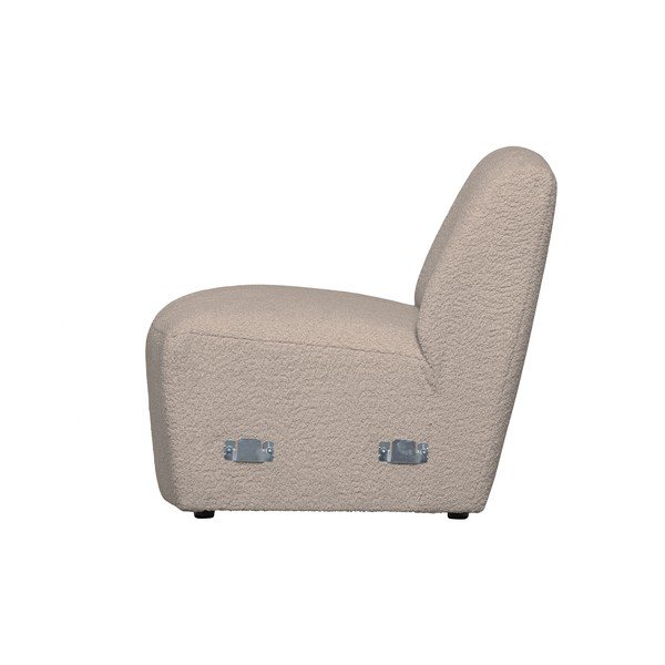 Modul pentru canapea bej cu tapițerie din stofă bouclé (de mijloc) Coco  – WOOOD-image-2