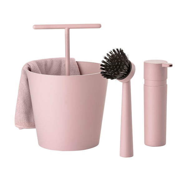 Set pentru produse spălat vase  Bucket, roz prăfuit