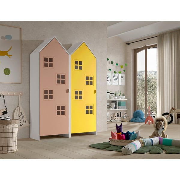 Șifonier de copii galben/roz 115x171,5 cm CASAMI BRUGES – Vipack-image-1
