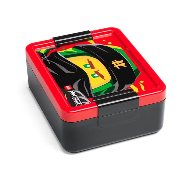 Cutie pentru gustare cu capac roşu LEGO® Iconic, negru