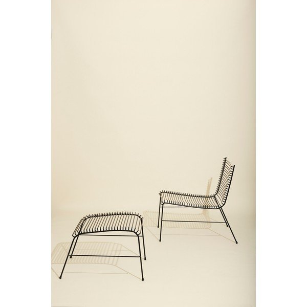 Fotoliu de grădină negru din metal String – Hübsch-image-3