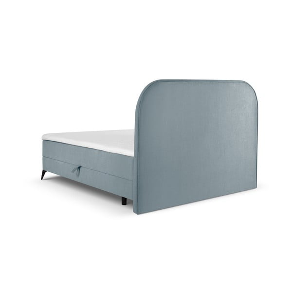 Pat boxspring 180x200 cm albastru deschis cu spațiu de depozitare Eclipse – Cosmopolitan Design-image-3