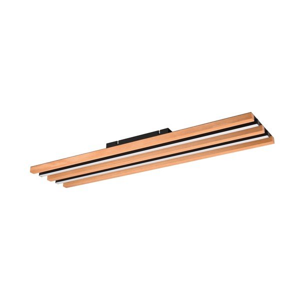 Plafonieră neagră/în culoare naturală LED cu intensitate reglabilă 6x80 cm Fontana – Trio