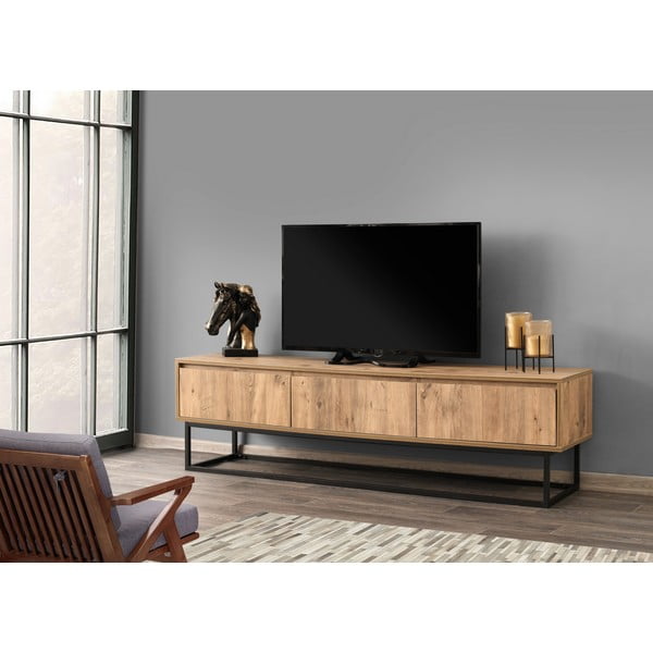 Comodă TV cu aspect de lemn de pin Kalune Design Tilsim, lungime 180 cm, natural-image-4