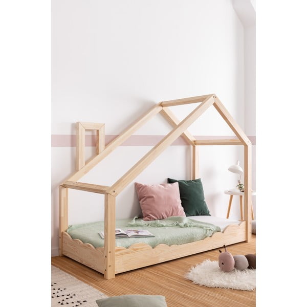 Pat din lemn de pin în formă de căsuță Adeko Luna Drom, 90 x 200 cm-image-3