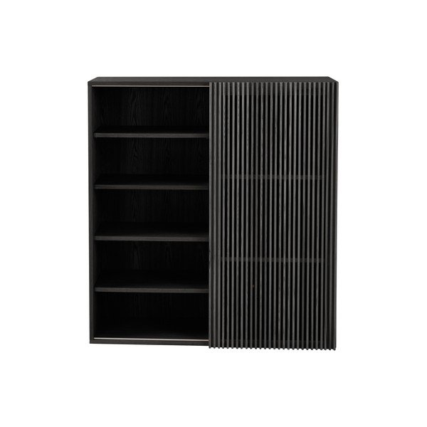 Set pentru hol negru cu aspect de lemn de frasin 110x120x40 cm Sion – Jotex-image-4