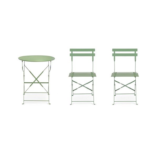 Set de dining pentru grădină verde salvie din oțel pentru 2 persoane Austin – Bizzotto-image-4