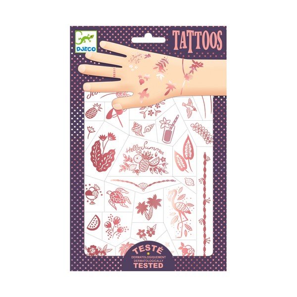 Set de tatuaje metalice Djeco O vară roz-image-1