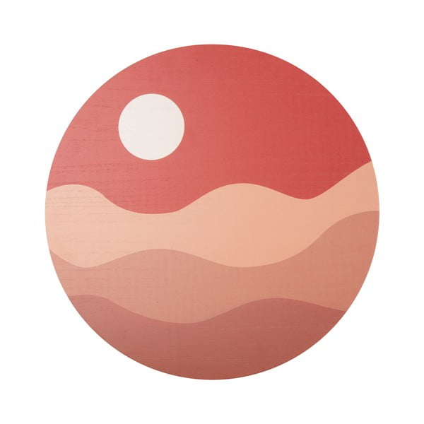 Tablou PT LIVING Clay Sunset, ø 40 cm, maro-roșu