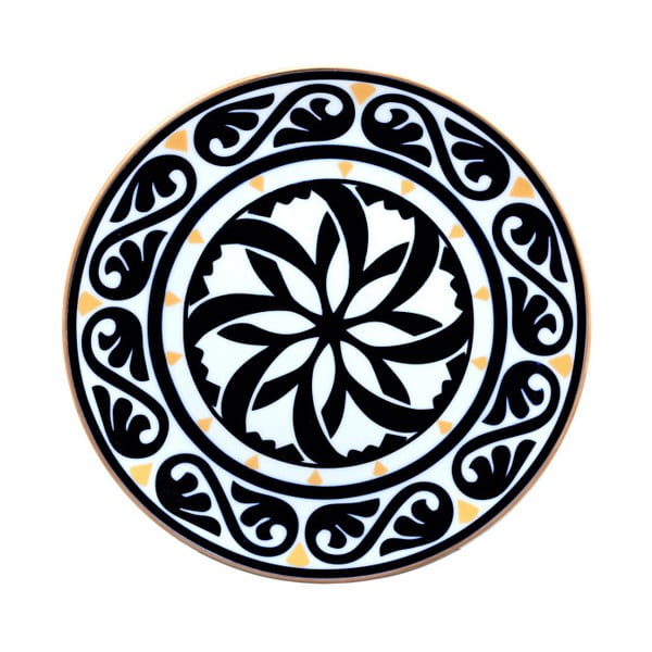 Farfurie din porțelan Vivas Peona, Ø 23 cm, negru - alb
