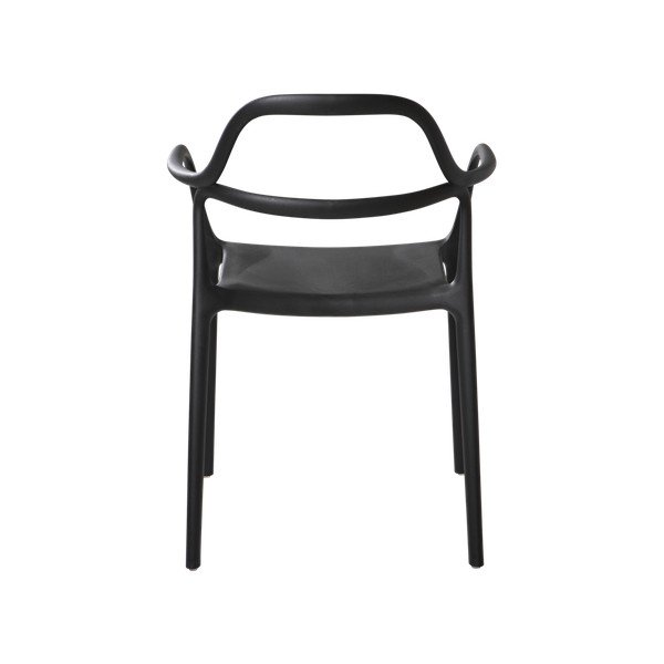 Scaune de dining negre cu cotiere/stivuibile 2 buc. din plastic Karlaby – Jotex-image-3