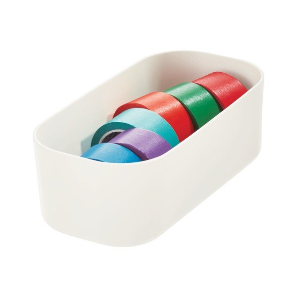 Cutie depozitare iDesign Eco, 9 x 18,3 cm, alb-image-1