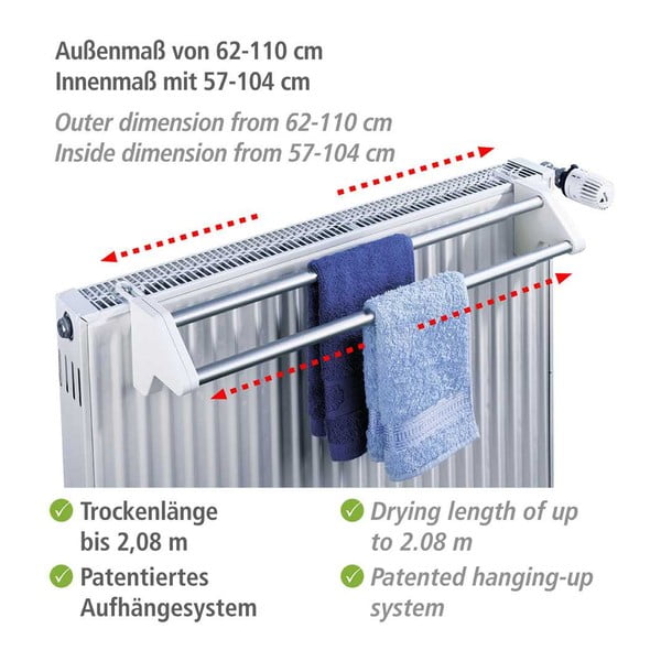 Uscător ajustabil pentru calorifer Wenko Standard-image-2