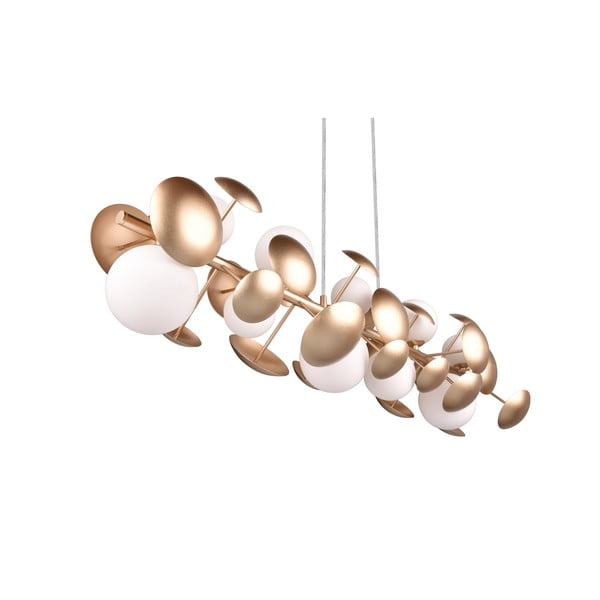 Lustră alb-auriu  cu abajur din sticlă Bubble – Trio Select-image-3