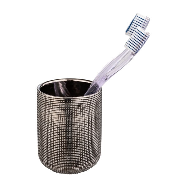 Suport pentru periuța de dinți argintiu din ceramică Rivara – Wenko-image-2
