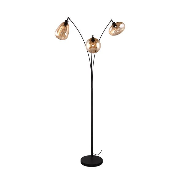 Lampadar negru/portocaliu cu abajur din sticlă (înălțime 200 cm) Lumina – Trio-image-2