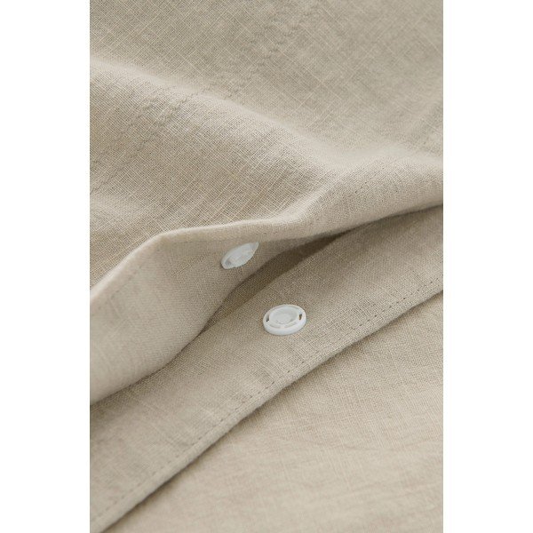 Lenjerie de pat bej din amestec de in pentru pat de o persoană 150x200 cm Elly – Ellos Home-image-4