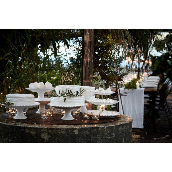 Platou pentru prăjituri din gresie ceramică Costa Nova Pearl, ⌀ 22 cm, alb-image-2