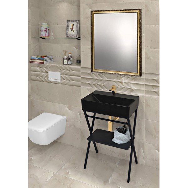 Chiuvetă neagră din ceramică 60x42 cm Sistema – Sapho-image-3