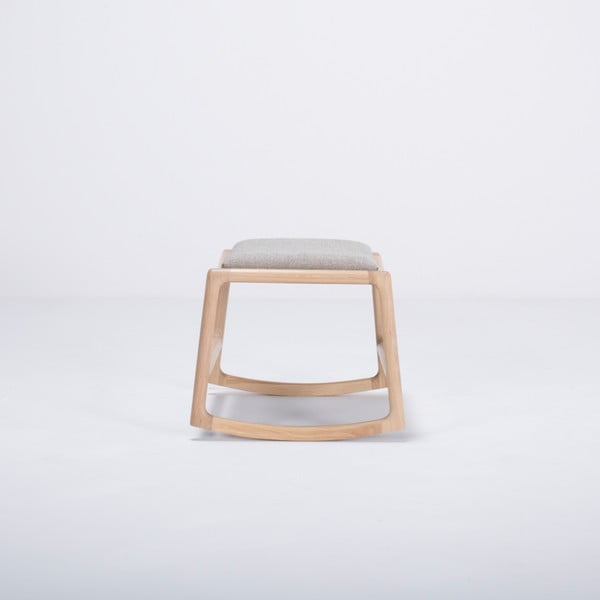 Scaun/taburet cu structură din lemn de stejar Gazzda Dedo, gri-image-1
