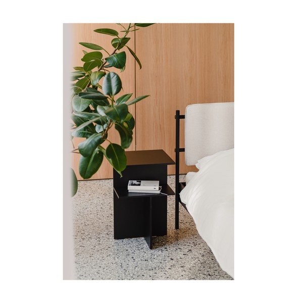 Noptieră neagră cu rafturi Atik – noo.ma-image-1