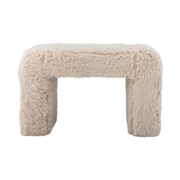 Puf bej cu tapițerie din blană artificială Bobbie – Bloomingville