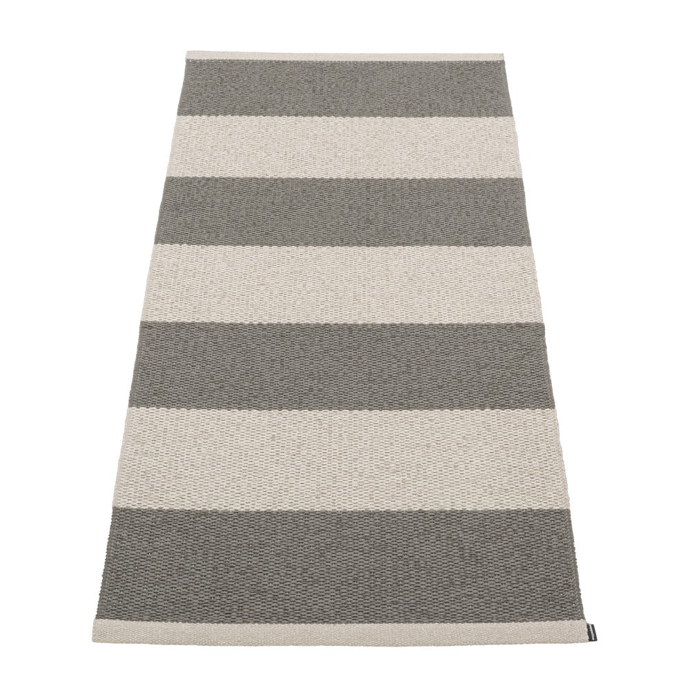 Covor tip traversă pentru interior și exterior gri antracit/crem 70x150 cm Bob Charcoal Linen – Pappelina