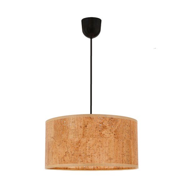 Lustră maro coniac cu abajur textil ø 30 cm Ecoline – Candellux Lighting