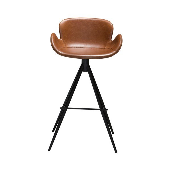 Scaun de bar din piele artificială DAN-FORM Denmark Gaia, înălțime 97 cm, maro coniac-image-1