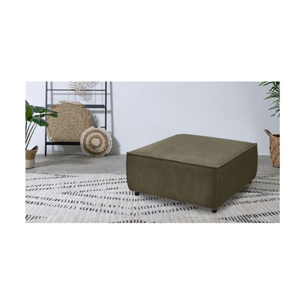 Taburet modular verde deschis cu tapițerie din catifea reiată Nihad modular – Bobochic Paris-image-1
