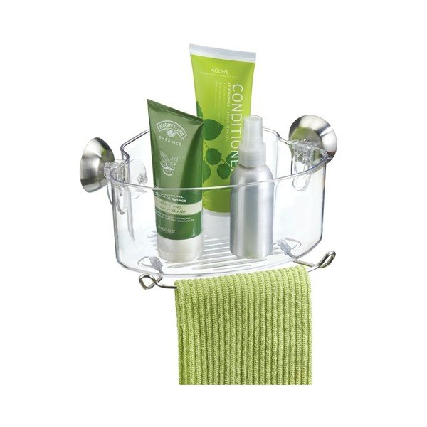Coș transparent pentru colț cu ventuze iDesign Soap Shower-image-2