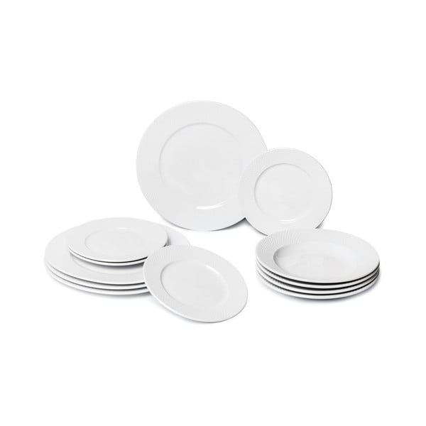 Set 12 farfurii de porțelan Bonami Essentials Imperio, alb
