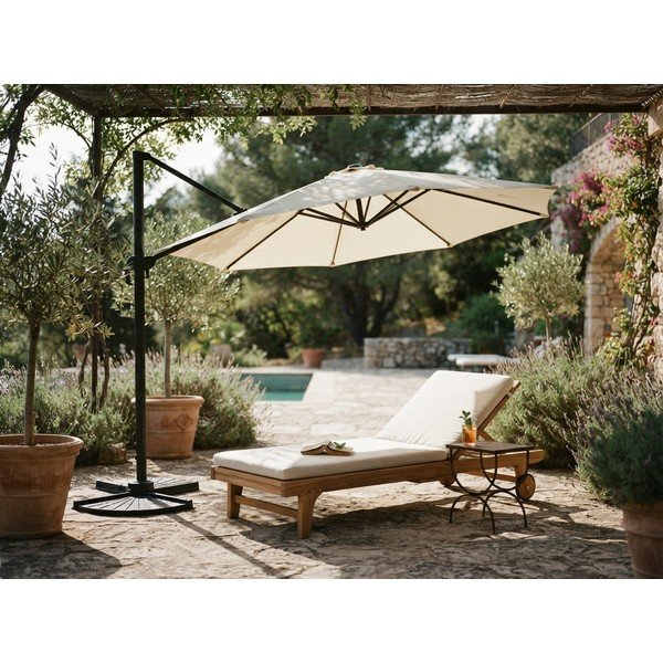 Umbrelă de soare crem 300x300 cm Deluxe – Garden Pleasure-image-1
