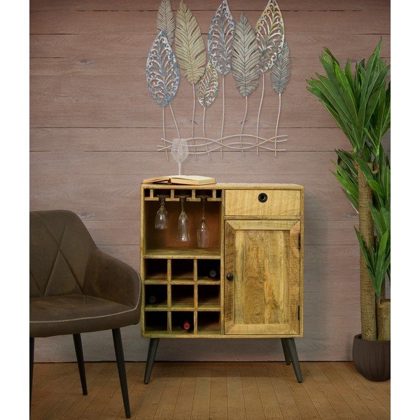 Dulap din lemn de mango Mauro Ferretti Belgrado Cellar, lățime 75 cm-image-1